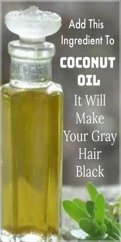 Add THIS To Coconut Oil, It Will Make Your Gray Hair Black Again Grey Hair Remedies, Prevent Grey Hair, Straightening Natural Hair, Natural Hair Conditioner, Dyed Natural Hair, Hair Remedies, Hair Black, Gray Hair, Hair Care Tips