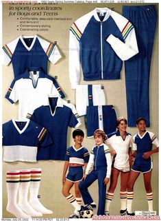 an advertisement for children's soccer uniforms from the 1970's