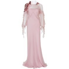 New Alberta Ferretti Runway Silk Long Dress Gown with Application F/W 2017 Collection Designer size 40- US 4 100% Silk, Soft Pink, Exquisite Shoulder Application with Embroidery and Sequins, Comes with the Slip, Zipper & Button Closure. Measurements approx.: Length - 63 inches, Bust - 32" , Waist - 32", Hips - up to 40". Made in Italy. New with tag. Evening Wedding Dress, Silk Long Dress, Pink Wedding Dress, Slim Aarons, Designer Evening Dresses, Silk Dress Long, Evening Dresses For Weddings, Evening Wedding, Alberta Ferretti