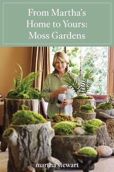 the cover of martha's home to yours moss gardens by martha sewartt