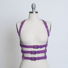 Harness Fashion, Harness Belt, Festival Belt, Purple Belt, Pink Vinyl, Gothic Accessories, Cute Lingerie, Ballet Dress, Body Harness