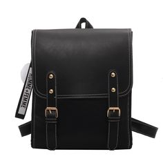 Color: Black Trendy Leather Satchel Backpack For School, Trendy Rectangular Backpack For Students, Trendy Rectangular Student Backpack, Trendy Satchel Backpack, Trendy Satchel Backpack For Back To School, Black Rectangular Bags For Students, Black Satchel Bag For Students, Trendy Black Leather Backpack, Trendy Student Satchel Backpack