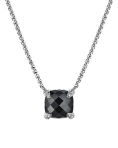 David Yurman Chatelaine Pendant Necklace with Black Onyx and Diamonds, 18 Formal Black Diamond Jewelry, Luxury Black Spinel Jewelry For Formal Occasions, Luxury Black Spinel Jewelry For Formal Events, Formal Black Spinel Fine Jewelry, Elegant Black Jewelry With Black Diamonds, Elegant Black Diamond Jewelry, Formal Black Enamel Pendant Necklace, Luxury Onyx Pendant Necklace, Black Spinel Gemstone Necklace