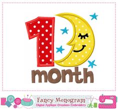 the number one month is decorated with stars