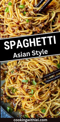 Tired of the usual red tomato sauce pasta? Give these Asian-style ground beef spaghetti a try for a unique twist that remains true to the classic dish. Chinese Spaghetti Noodles, Asian Ground Beef Noodles, Asian Spaghetti Noodles, Pasta Recipes Asian, Asian Spaghetti, Ground Beef Spaghetti, Beef Spaghetti, Tomato Sauce Pasta, Asian Pasta