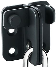 an image of a black door handle with two locks on the front and one latch on the back