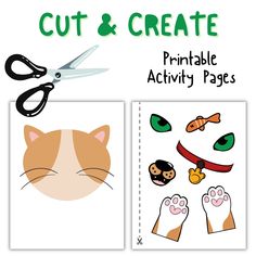 cut and create printable activity pages for kids to learn how to make cute animals