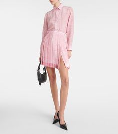 Barocco pleated silk miniskirt in pink - Versace | Mytheresa Silk Flared Pleated Skirt For Summer, Silk Pleated Flared Skirt For Summer, Summer Silk Flared Pleated Skirt, Silk Accordion Pleated Flowy Skirt, Spring Silk Skirt With Accordion Pleats, Formal Pink Silk Skirt, Silk Pleated Flared Skirt, Chic Silk Skirt With Accordion Pleats, Elegant Summer Mini Skirt With Accordion Pleats