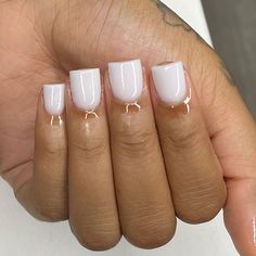 @nailsbyro.janae: “Clean and simple overlay. this nail session was 40min 🤍💕💅🏼 . . . . . . . . . . . . #cutenails…” Simple White Nail Inspo Short, Back To School Nails Acrylic Short White, Short Acrylic Nails Designs Simple White, Exotic Nails Short, White Nails Short Square, Soft White Nails Acrylic, Nail Overlay Ideas, Short Acrylic Nails French, Overlay Nails