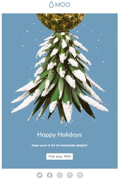 a christmas card with an image of a pine tree