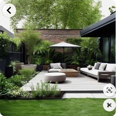 Garden Patio Furniture Ideas, Chic Backyard Ideas, Outdoor Dining Garden, Landscape Design Small Backyard, Backyard Focal Point Ideas, Dream Garden Modern, Home Garden Design Modern, Small House Garden Design, Landscaping Techniques