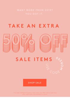 an extra 50 % off sale on items