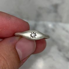 Star Signet Ring in Choice of Solid 14k Gold or Sterling Silver, Moissanite or Canadian Diamond - Etsy Silver Engraved Ring Stamped 14k For Promise, Star-shaped Diamond Ring For Gift, Silver Signet Ring With Single Diamond For Promise, Silver 14k Gold Engraved Ring With Birthstone, Anniversary Sterling Silver Signet Ring With Diamond, Star-shaped Birthstone Promise Ring, Silver Signet Ring With Single Diamond For Gift, Silver Signet Ring With Single Diamond As Gift, Celestial Single Diamond Ring Gift