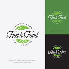 the farmer logo design with green leaves on white and black background stock photo ©p