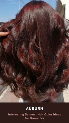 Best Summer Hair Color Ideas for Brunettes: This stunning hue is a blend of red and brown tones that can range from subtle highlights to bold statement shades. One of the best things about Auburn hair color is its versatility. Whether you have long or short hair or straight or curly locks, this shade can complement any hairstyle and skin tone. The warm undertones in Auburn also make it an excellent option for those with olive. See more about these summer hair colors at InfoMasta... Best Summer Hair Color, Chocolate Red Hair, Manifestation 2024, Give Yourself A Makeover, Deep Auburn Hair, Red Brown Hair Color, Auburn Hair Color, Dark Auburn Hair, Mocha Hair