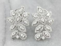 Vintage Diamond Cocktail Ea... Luxury Diamond Earrings For Wedding With Sparkling Stones, Luxury Wedding Diamond Earrings With Sparkling Stones, Glamorous Brilliant Cut Bridal Earrings For Formal, Glamorous Brilliant Cut Diamond White Earrings, Glamorous Brilliant Cut Bridal Earrings For Formal Occasions, Formal Sparkling Diamond White Cluster Earrings, Glamorous Brilliant-cut Bridal Earrings For Formal Occasions, Glamorous Diamond Earrings For Anniversary, Formal Diamond Cluster Earrings With Sparkling Stones