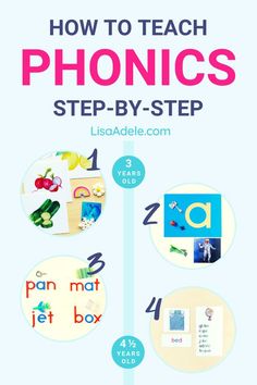 how to teach phonics step - by - step with pictures and text on it