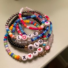 Hi! We Are A Two Girls Who Have A Bracelet Business! We Hope You Like Our Bracelets! Customized Multicolor Casual Jewelry, Casual Customized Multicolor Jewelry, Fun White Adjustable Bracelets, Fun Adjustable White Bracelets, Personalized Red Trendy Beaded Bracelets, Fun White Beaded Friendship Bracelets, Fun White Charm Bracelet As Gift, Fun White Charm Bracelet For Gift, Fun White Charm Bracelet Gift