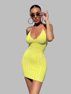 Elasticity: Slight Strech Sleeve Style: Spaghetti Strap Fabric Type: Polyester Pattern Type: Solid Fit Type: Slim Outfit Collection, Monokini Swimsuits, Backless Mini Dress, Denim Maxi Skirt, Crochet Design, Activewear Sets, Denim Romper, Maxi Dress Formal, Pullover Designs