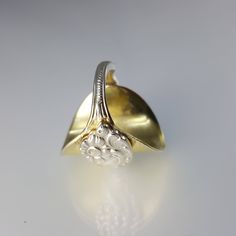 A whole spoon statement ring makes the perfect gift for her, him or you. This unique, lustrous, two-tone jewelry piece was made from a whole vintage silverplate demitasse spoon, with a gold-wash (light gold plating) on the bowl of the spoon. The spoons were created in Sweden decades ago, and diligently sourced in small batches by Lost & Forged to create these striking, contemporary rings. The ring measures 1 inch wide, at the widest point. Thanks to makeup artist and Youtube vlogger Victoria Unique Open Ring Engraved And Nickel Free, Unique Nickel-free Open Engraved Ring, Unique Open Signet Ring As Gift, Silver Brass Rings For Anniversary, Unique Open Ring Engraved And Nickel-free, Unique Hand Forged Engraved Ring For Gift, Hand Forged Open Engraved Ring For Gift, Hand Forged Engraved Open Ring As Gift, One-of-a-kind Open Ring As Gift