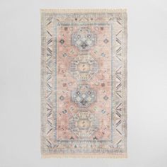 Chenille Oasis Peach Blue Medallion Area Rug World Market Rug, Shades Of Peach, Dhurrie Rugs, Persian Style, Bohol, Medallion Design, Soft Rug, Classic Furniture, Carpet Runner