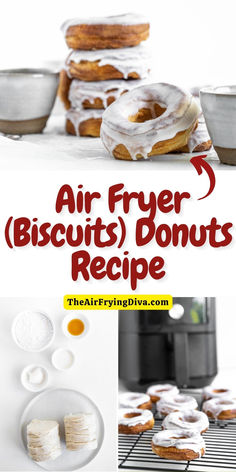 Easy Air Fryer Biscuit Donuts Recipe Air Fryer Donut Recipes, Biscuit Donuts Recipe, Jelly Donuts Recipe, Biscuit Donuts, Ninja Recipes, Donuts Recipe, Easy Air Fryer, Donut Recipes, Biscuit Recipe