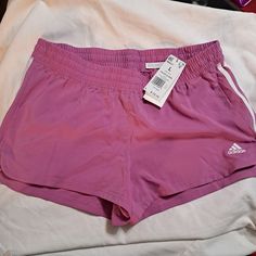 Adidas Women's Performance Shorts. Pacer 3 Stripes. Color:Pink. Size Large. New With Tags. Ships Same Day In Most Instances. Adidas Stretch Summer Shorts, Pink Stretch Adidas Bottoms, Adidas Cotton Athletic Shorts For Summer, Adidas Pink Shorts For Spring, Adidas Athletic Shorts For Summer Workout, Adidas Pink Shorts For Sports, Pink Adidas Shorts For Sports, Adidas Pink Bottoms For Summer, Casual Pink Adidas Shorts