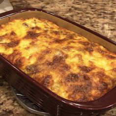 a casserole dish sitting on top of a counter