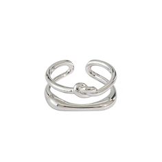 LOVCIA Jewelry Elegant Open Band Midi Rings, Elegant White Gold Midi Rings, Modern Twist Silver Open Stackable Rings, Modern Silver Midi Rings For Formal Occasions, Elegant Adjustable Bypass Ring, Modern Silver Midi Rings For Formal Events, Elegant Adjustable Open Bypass Ring, Modern Silver Rings With Plating, Trendy Irregular Silver Ring