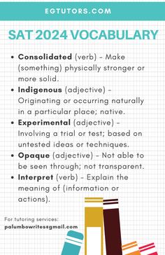 an info sheet with the words sat 2094 vocabular