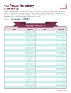 Pantry Inventory Sheet, Grocery Inventory, Household Printables, Inventory Spreadsheet, Inventory Sheet, Freezer Inventory, Inventory Printable, Pantry Freezer, Pantry List