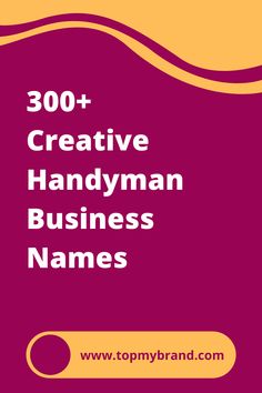 300+ Creative Handyman Business Names (2021) Handyman Business Names, Find A Business Name, Handyman Business, Bathroom Repair, Organizing Hacks, Handyman Services, Startup Company