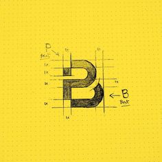 the letter p is drawn on top of a yellow background