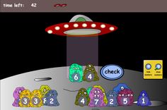 an image of a cartoon scene with numbers and aliens