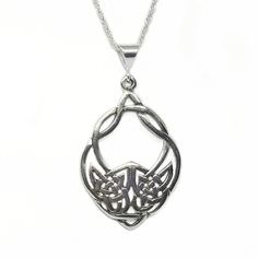 "This Celtic Wolf necklace is designed in solid Sterling Silver and comes on your choice of a 16\" or 18\" sterling chain. The pendant measures 43mm or 1.75\". ~The Celtic Wolf is a tribal design. \"If you look at the design head on, you will see the face of a wolf created with Celtic Infinity knots. If you split the design down the middle with your eyes, you will also notice two wolves baying up at each other in the lower center of the design.\"© ~The wolf symbolizes loyalty and protection. All Celtic Infinity Knot, Celtic Wolf, Wolf Pendant, Celtic Knot Necklace, Wolves Pendants, Wolf Necklace, Wolf Jewelry, Infinity Knot, A Wolf