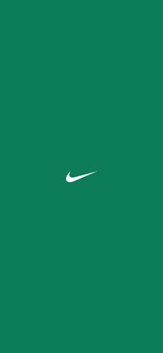 a white nike logo on a green background