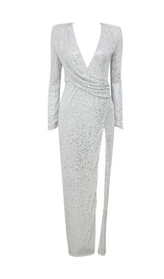 V-neck Maxi Dress For Gala Party Season, Glamorous Sequined V-neck Dress For Formal Occasions, Glamorous Sequined V-neck Dress For Formal Events, V-neck Sequin Maxi Dress For Party Season, Sequin V-neck Maxi Dress For Party Season, Glamorous V-neck Sequined Maxi Dress, Sequin V-neck Midi Dress For Evening, Sequined V-neck Maxi Dress For Cocktail, Sequin V-neck Midi Evening Dress