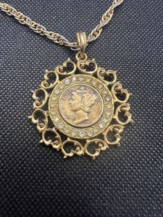 Vintage, pre-owned Liberty Dime pendant necklace. See photos for condition. Pendant Necklaces, Favorite Jewelry, Necklace Etsy, Jewelry Necklace Pendant, Necklace Lengths, Beauty Book, Vintage Items, Accessory Gift, Jewelry Necklaces