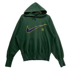 Sporty Green Hoodie With Embroidered Logo, Green Sporty Hoodie With Embroidered Logo, Green Hooded Sweatshirt With Embroidered Logo, Green Sportswear Hoodie With Ribbed Cuffs, Green Sweatshirt With Embroidered Logo For Streetwear, Green Hooded Sweatshirt With Logo Print, Winter Streetwear Sweatshirt With Embroidered Logo, Urban Long Sleeve Hoodie With Embroidered Logo, Varsity Hoodie With Embroidered Logo And Long Sleeves