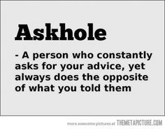 an ad with the words askhole on it in black and white, which reads