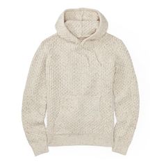 Inspired by classic fisherman's knits Cozy Knit Sweatshirt For Winter, Outdoor Knit Sweater With Ribbed Cuffs, Casual Wool Hoodie For Fall, Casual Cable Knit Hoodie, Cozy Outdoor Hoodie Sweater, Cozy Hoodie Sweater For Outdoors, Cozy Textured Knit Polo Sweater For Winter, Cozy Cable Knit Polo Sweater, Cozy Sweater With Ribbed Cuffs For Outdoor