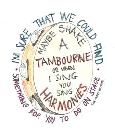 a drawing of a tambourne with words written on it