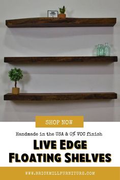 Live Edge Shelves, Floating Wood Shelf - Walnut,  walnut floating shelves, dark wood shelves, espresso floating shelves, dark wood floating shelves, walnut wall shelf, black walnut shelf