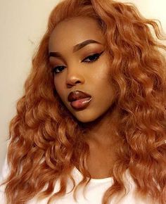 CLICK picture and get human hair for chic ladies . follow #ienvyhair on ali express and get more fashion cheap human hair Hair Color On Dark Skin, Copper Orange Hair, Burnt Orange Hair, Orange Hair Color, Hair Color Orange, Red Curly Hair, Haute Hair, Nice Hair, African Hair