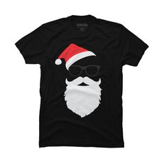 Hipster Santa Face with Hat beard and Glasses Christmas is a cozy ring spun cotton t-shirt designed by TronicTees for Design By Humans. Pick up this tee and support one of our global artists today. Size: 2xl. Color: black. Gender: male. Age Group: adult. Black Casual T-shirt For Festive Occasions, Casual Black T-shirt For Festive Occasions, Black Winter Holiday T-shirt, Funny Black Christmas T-shirt, Black Cotton T-shirt For Holidays, Beard And Glasses, Hipster Santa, Santa Face, Christmas Is