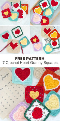 Crochet Heart Granny Square Free Crochet Pattern For Heart Granny Square, Free Crochet Heart Granny Square Pattern, Valentines Granny Square, Granny Square Heart Crochet Pattern, Crochet Valentines Day Patterns Free, Heart Granny Square Pattern Free, Heart Granny Square Blanket, Granny Square Heart Pattern, Crochet Color Combinations