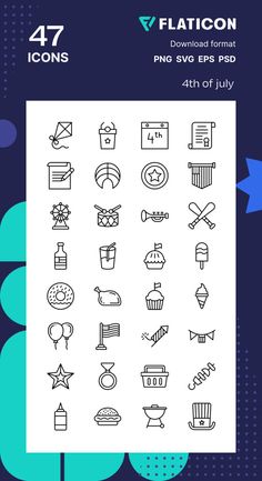 the flat icon set includes different types of icons, such as symbols and text that can be