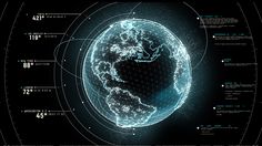 an image of the earth with lines and dots on it, as well as numbers