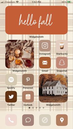 the home screen is shown with icons on it and an image of a house in the background