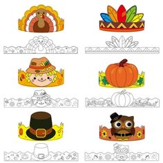 the thanksgiving turkeys and pumpkins are on display in this printable worksheet